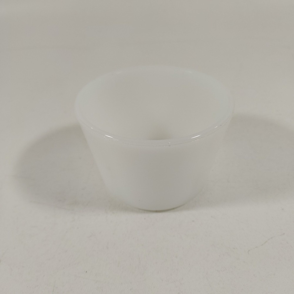Glasbake Ramekin Custard Bake Cup Milk Glass White Bowl Flan Baking 4 oz